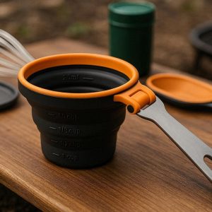 10 Multifunctional Folding Measuring Cup For Camping Kitchen And Outdoor Baking With Silicone Body