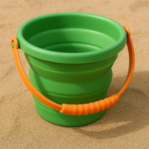 16 Round Folding Bucket For Kids Beach Play And Sand Castle Building With Flexible Easy Grip Design