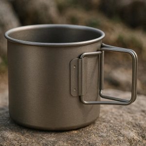 2 Titanium Folding Handle Camping Mug For Ultralight Backpacking And Durable Outdoor Survival Gear