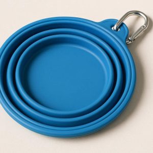 7 Large Collapsible Silicone Water Bowl For Dogs With Carabiner Clip For Hiking And Pet Hydration